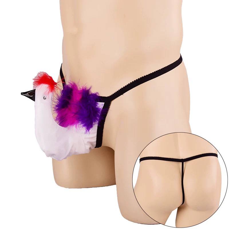 QQ men's underwear JJ set transparent sexy men's triangle pants thong T pants underwear men's elephant